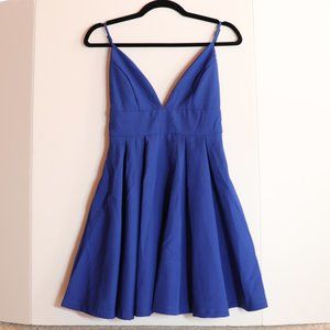 Lulu's Royal Blue Sleeveless Skater Dress, Size XS